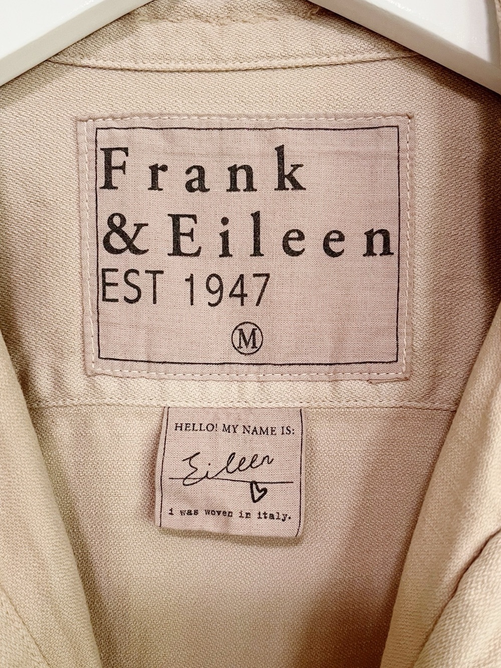 Frank & Eileen Eileen Button-Up Shirt Famous Denim Sand Tan Size: Medium - Picture 8 of 10